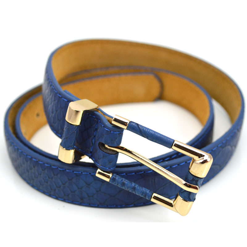 all-match women's genuine leather pin buckle belt  casual  serpentine pattern cowhide strap Women