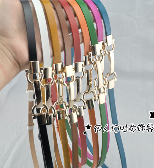 All-match women's genuine leather thin belt fashion adjustable women's cowhide strap