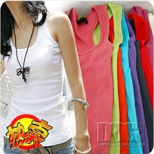 All-match women's two ways spaghetti strap vest female basic long design tank