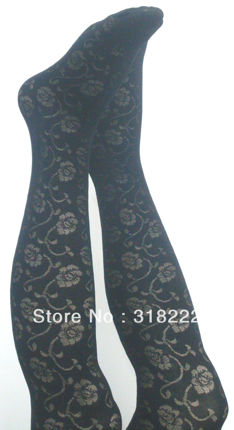 Allover floral pattern pantyhose slim your legs sexy flower lady tights free shipping wholesale price one pair left gift for her