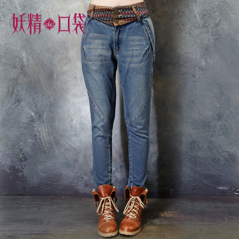 Amarrians ELF SACK vintage painting autumn and winter jeans