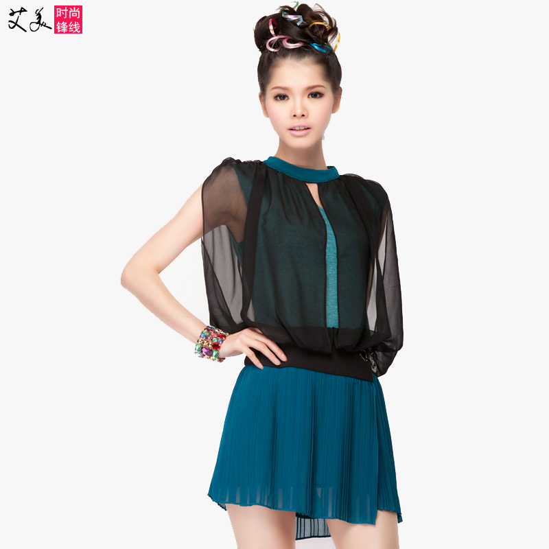 Amere 2013 spring and summer women's high quality elegant brief leather belt slim one-piece dress