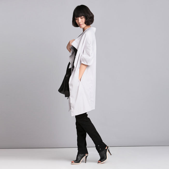 Amii autumn Women slit neckline stand collar solid color trench outerwear female 2 c1nc5121137 Free Shipping