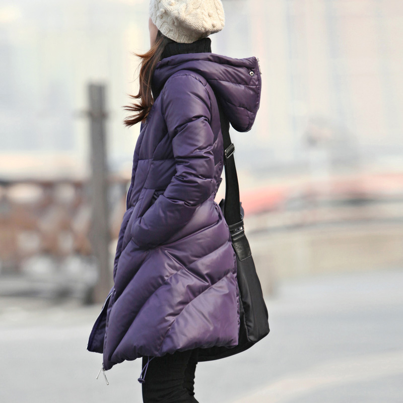 Amii winter new arrival involucres with a hood medium-long slim down coat female 3 11120376 Free Shipping