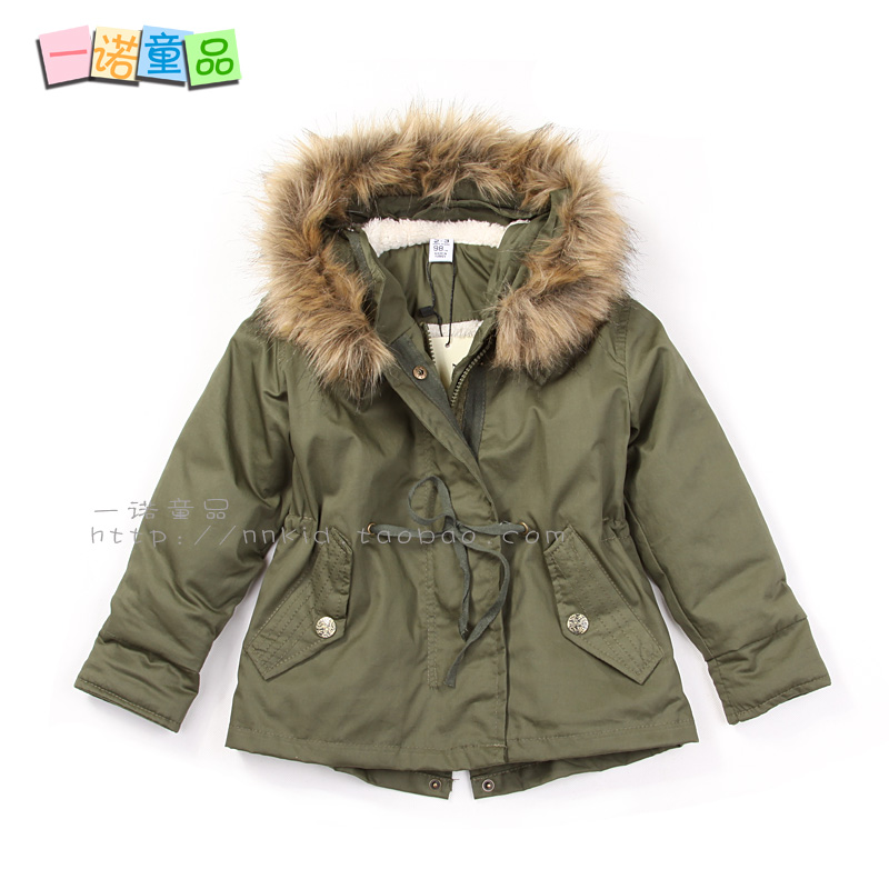 An ploughboys children's clothing child berber fleece thickening with a hood cotton trench male child autumn and winter wadded