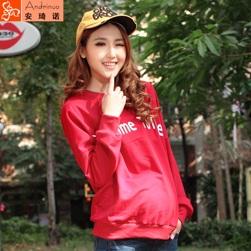 Andrinuo spring maternity clothing slim long-sleeve letter T-shirt fashion maternity top