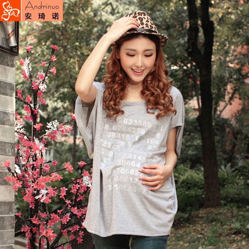 Andrinuo summer maternity clothing fashion print batwing sleeve t-shirt maternity top