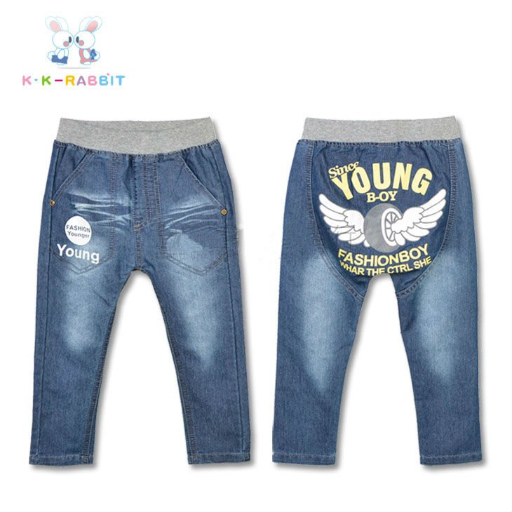 Angel wings print Harem Pants cute Baby PP pant children boy/girls jeans kids jean/denim trousers 5 pcs/lot free shipping