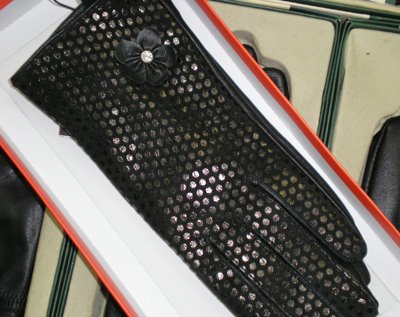 Animal Flower Leather Gloves goat Leather skin gloves LEATHER GLOVES Womens 12pairs/lot New with box