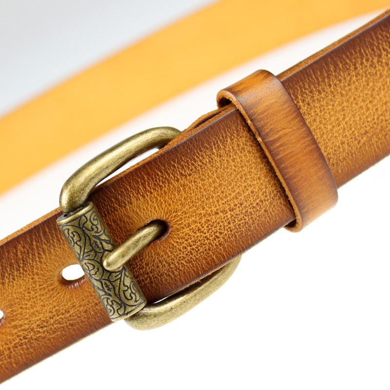 Annyess strap genuine leather women's Women male genuine vintage leather fashion belt