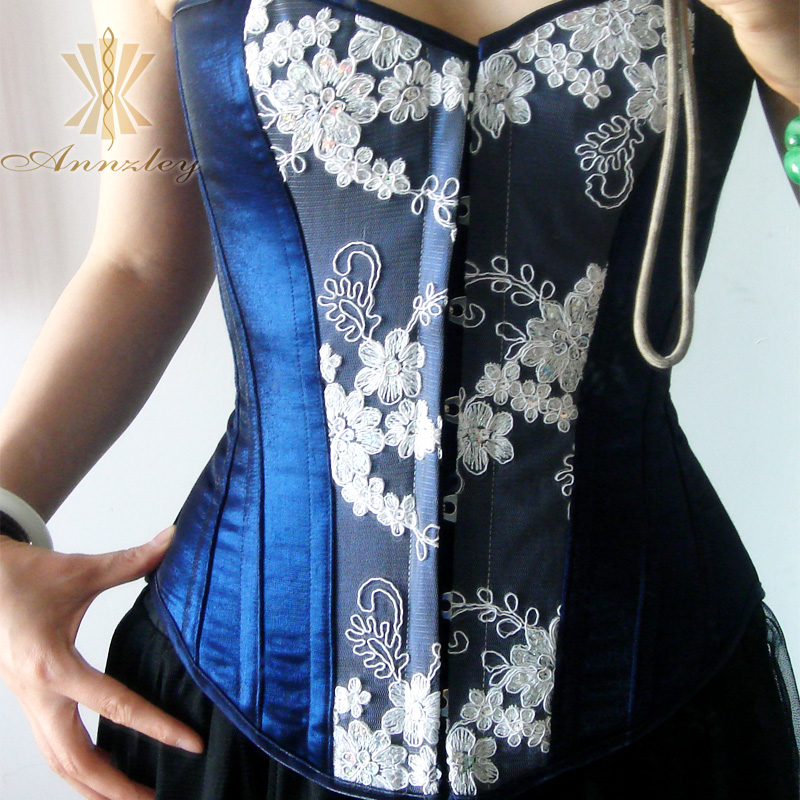 Annzley royal tiebelt corset blue all-inclusive shapewear c350120
