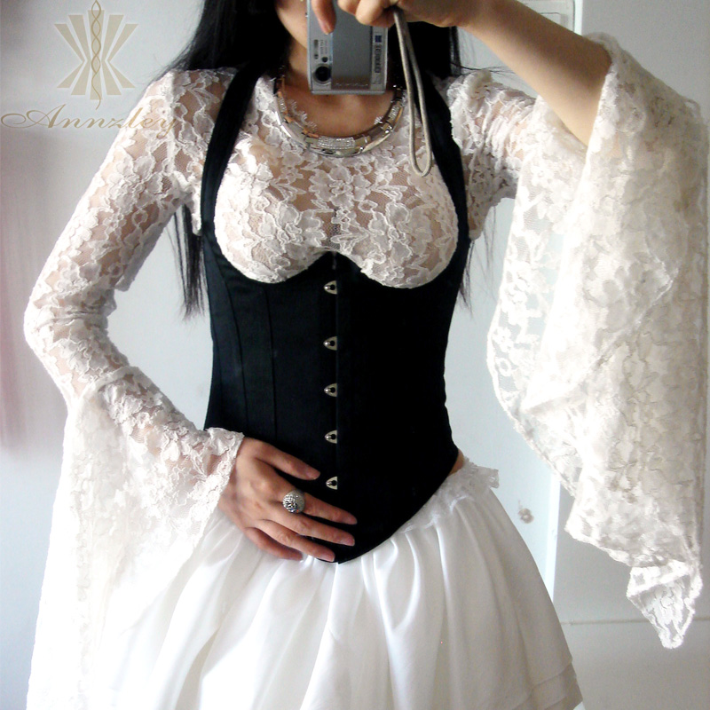 Annzley tiebelt corset black belt shoulder strap cummerbund a2580142