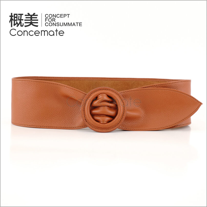 Anti-allergic women's genuine leather strap super-soft women's cummerbund cowhide strap one-piece dress belt c133