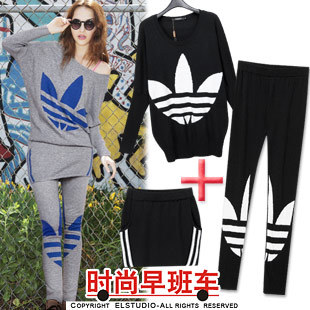 [ANYTIME] 2012 autumn loose pullover sweater batwing shirt knitted set basic sweater female kn521