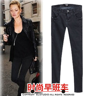 [ANYTIME] 2012 autumn thin slim all-match elastic denim long design pants pencil skinny pants female pt509