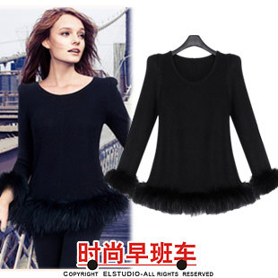 [ANYTIME] 2012 high quality fox fur elegant pullover knitted sweater female kn624