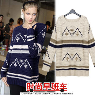 [ANYTIME] 2012 loose casual thick yarn raglan sleeve all-match pullover sweater female kn700