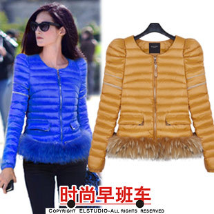 [ANYTIME] 2012 slim raccoon fur clothing down coat sleeves jk855