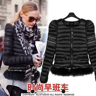 [ANYTIME] 2012 slim raccoon fur clothing fashion down coat sleeves