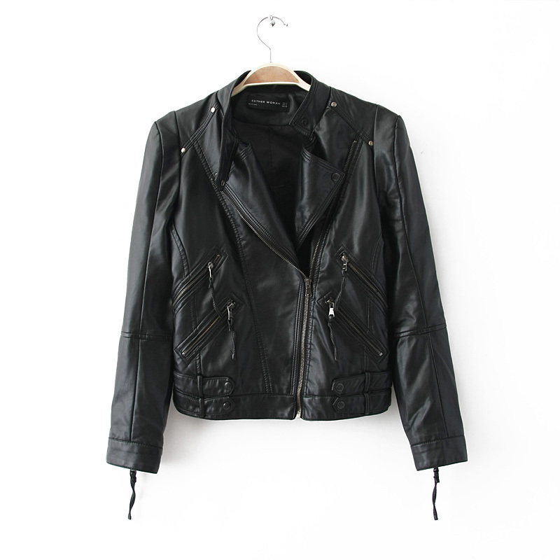 [ANYTIME] 2012 spring new arrival fashion motorcycle jacket PU clothing female leather jacket coat women leather clothing