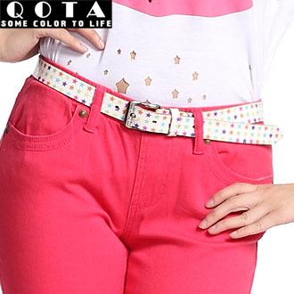 [ANYTIME] Fashion fashion genuine leather thin belt school wear strap women's casual all-match belt