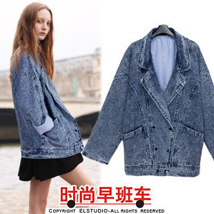 [ANYTIME] Fashion new arrival vintage loose plus size thickening denim winterisation big outerwear jk819