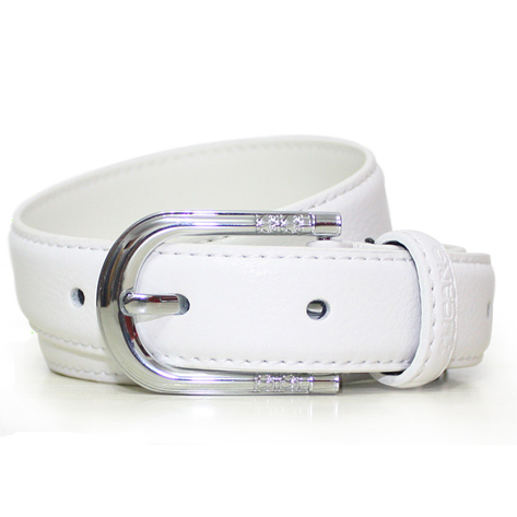 [ANYTIME] Woodpecker strap female genuine leather women's fashion all-match white belt