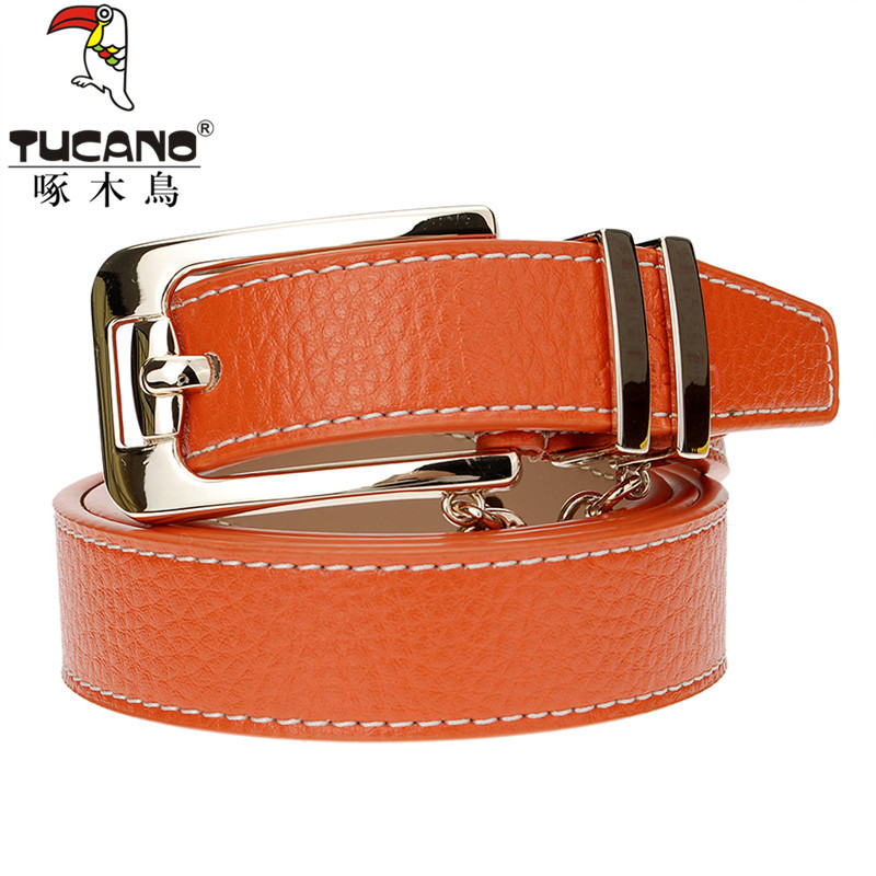 [ANYTIME] Woodpecker women's belt genuine leather belt female women's strap female fashion cowhide casual