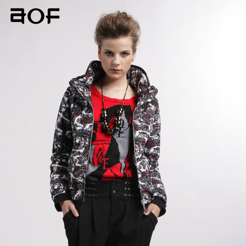 Aofee series cotton-padded jacket shorts slim fashion outerwear trench 14154