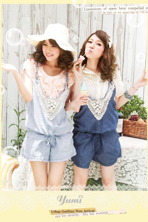 approve retail women cute bowtie jumper off shouler overall casual romper mix order  (LD0227-3)