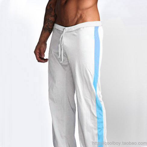 Aqux fashion loose trousers low-waist male lounge pants 100% cotton underwear loose pajama pants