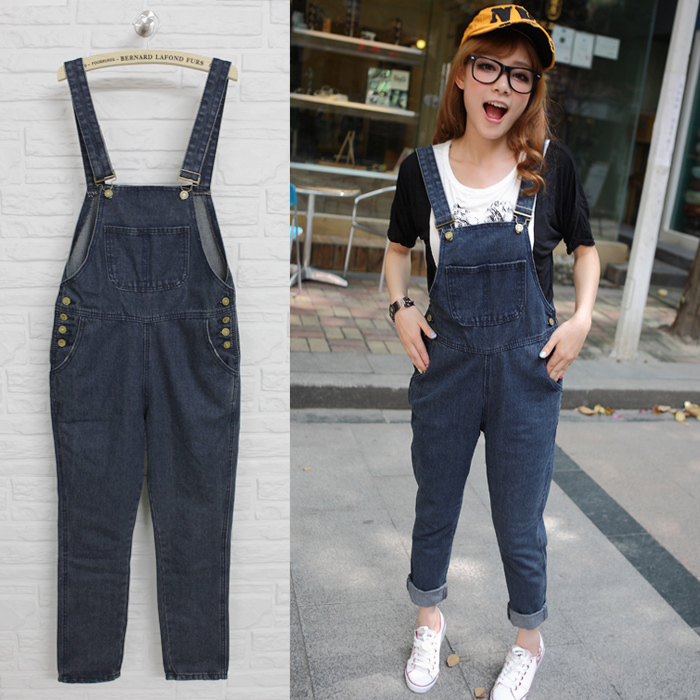 Arbitraging 2013 four seasons suspenders jeans Jumpsuits denim trousers wholesale