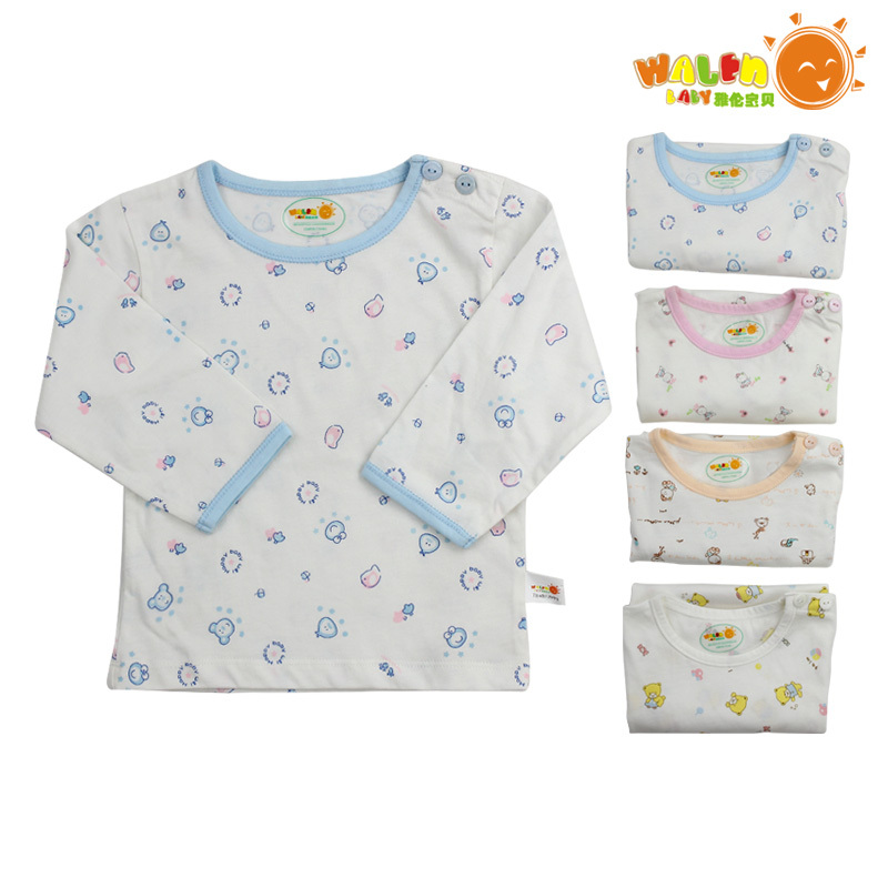 Arron baby 2012 spring 99 clothes children's 100% cotton thin buckle long-sleeved shirt 1052