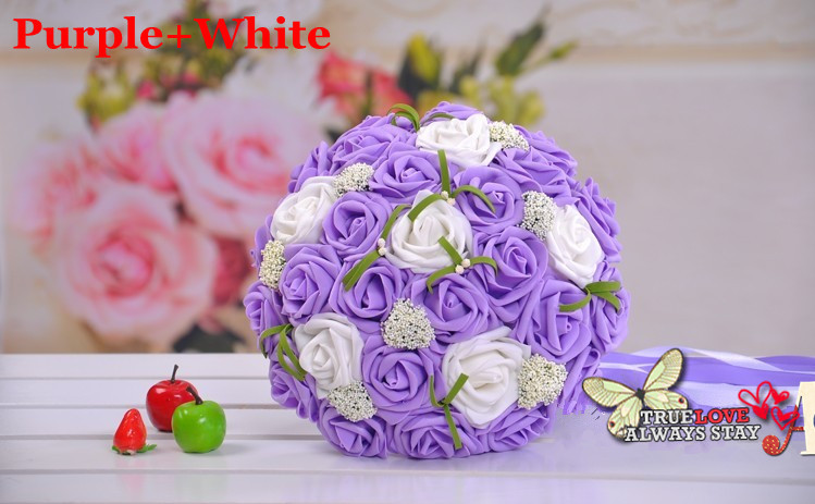 Artificial Flowers Wedding And Home Decoration Eight Colors Options Wedding Bridal Bouquet /Free Shipping