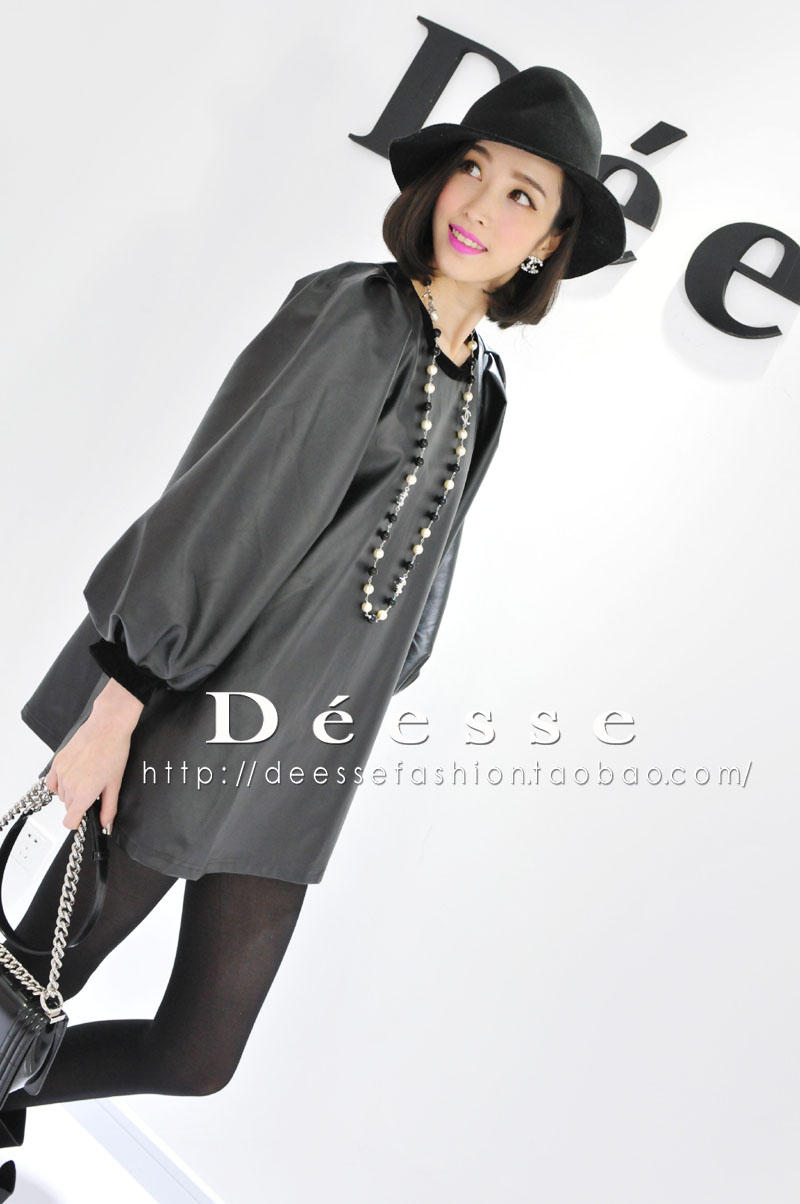 Artificial leather 9 velvet doll dress