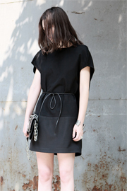 AS Collection    recommended patchwork fabric three-dimensional modeling op leather belt