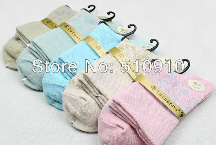 Asia Size Women Cotton Jacquard Socks,Free Shipping