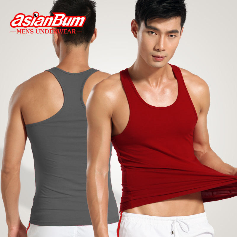 Asianbum male slim 100% cotton thread vest fitness sports vest vesseled basic shirt