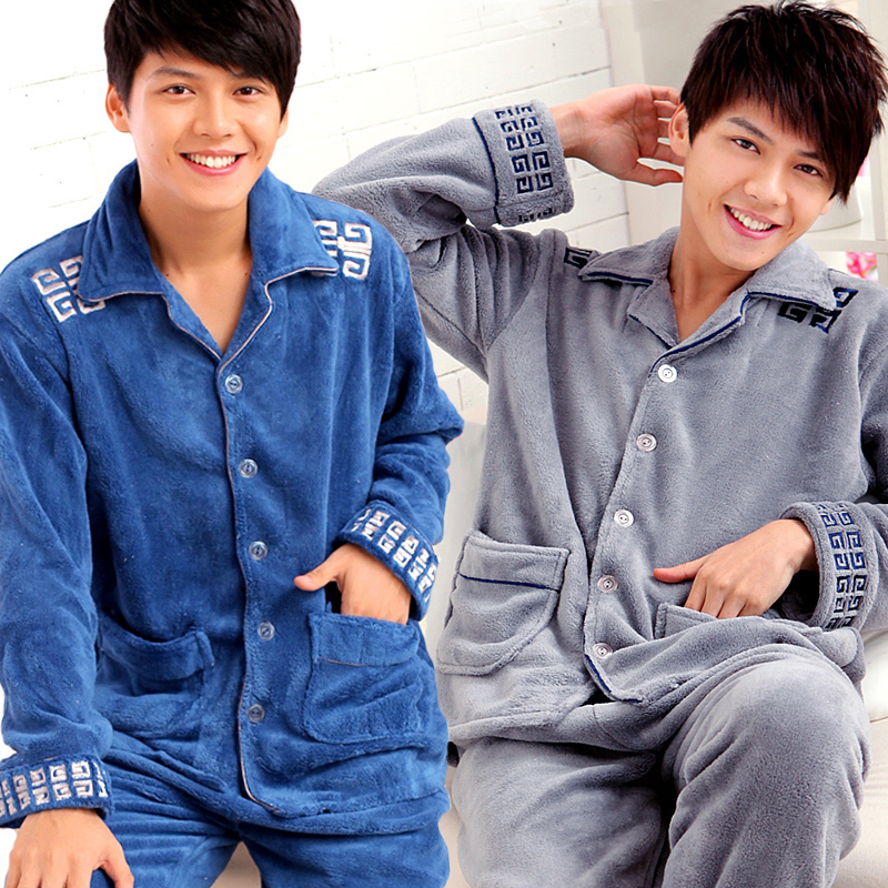 At home service autumn plus size autumn and winter lounge male long-sleeve coral fleece sleepwear