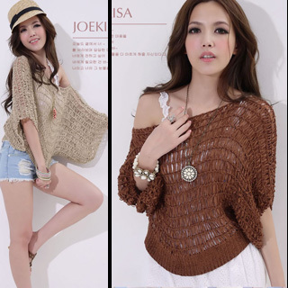 Atthere c 9231 slit neckline batwing short sleeve design knitted real pictures with 26 model