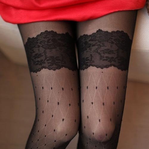 Attractive Lace Pattern Jacquard Bride Pantyhose Tights Fashion New