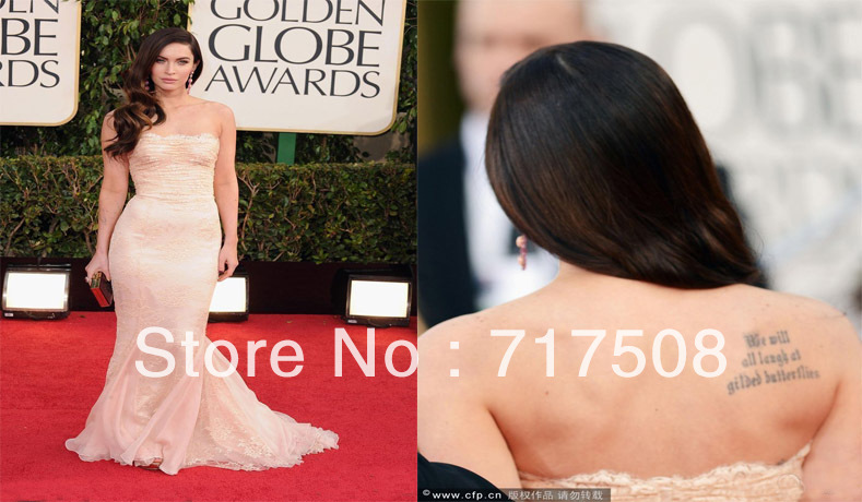Attractive Sexy 2013 The 70th Golden Globe Celebrity Dress Mermaid Sweetheart Chiffon Lace Red Carpet Dresses
