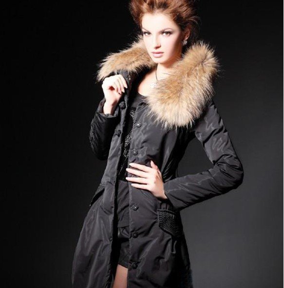 Authentic large racoon fur collar down overcoat,Winter coat/Women Coat/Coats/Down Coat/Jacket/Jackets Women/Jacket Women