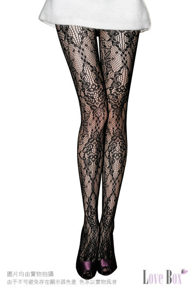 Authentic Vintage Lace Panty stockings pierced to pattern net stockings tights free shipping