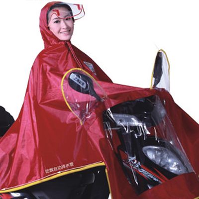 Automatic plus size electric bicycle motorcycle poncho hat brim raincoat