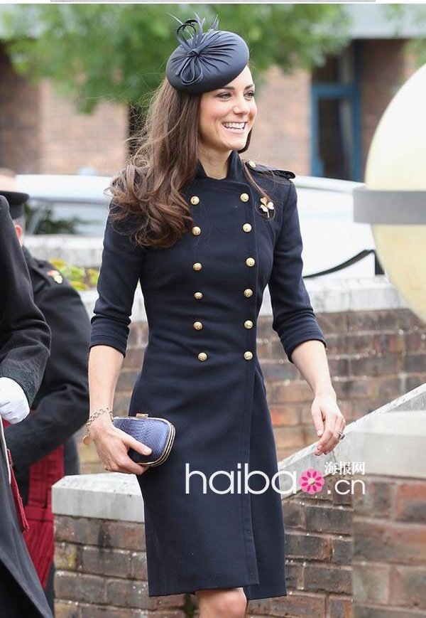 Autumn 2012 Women Military Trench Coat Princess Kate Double-Breasted Long Wool Jacket Coat S-L
