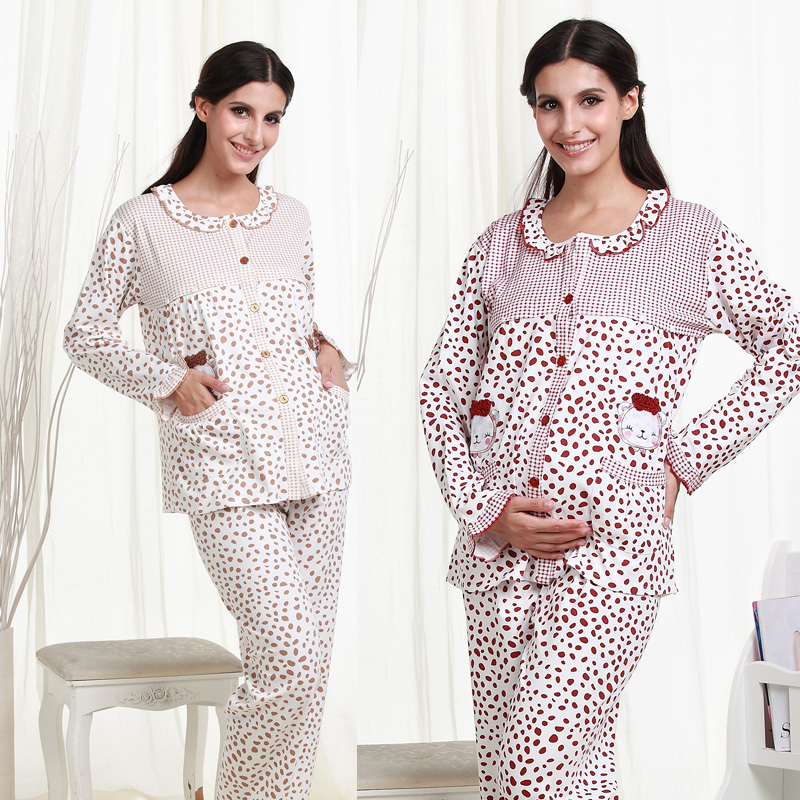 Autumn and winter 100% cotton maternity nursing loading lounge month of clothing teethe 6026 underwear set