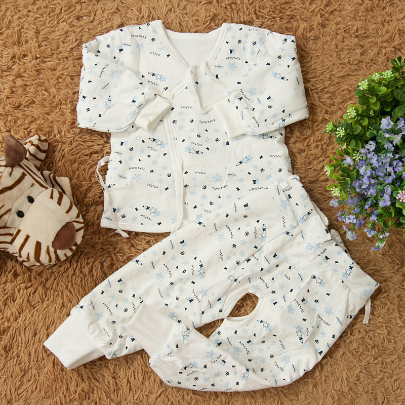 autumn and winter 100% cotton  Unisex newborn thermal underwear set baby