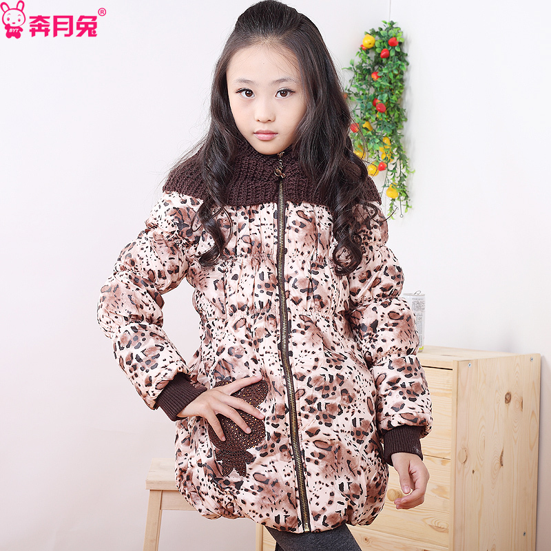 Autumn and winter 2012 children's clothing female child wadded jacket cotton-padded jacket outerwear trench long design child