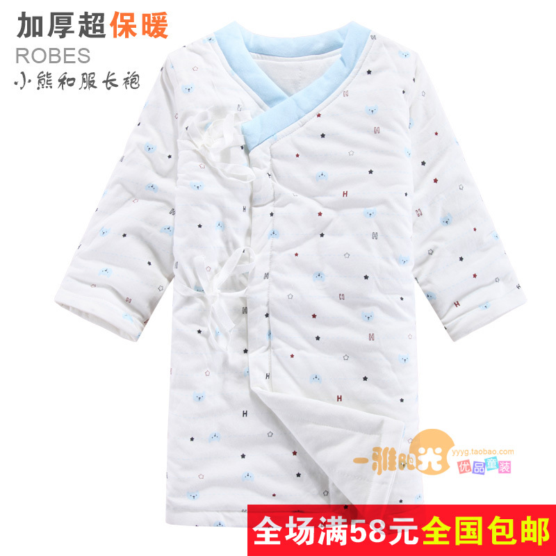 Autumn and winter 21470113 cotton-padded thermal thickening baby robe child sleepwear bathrobes